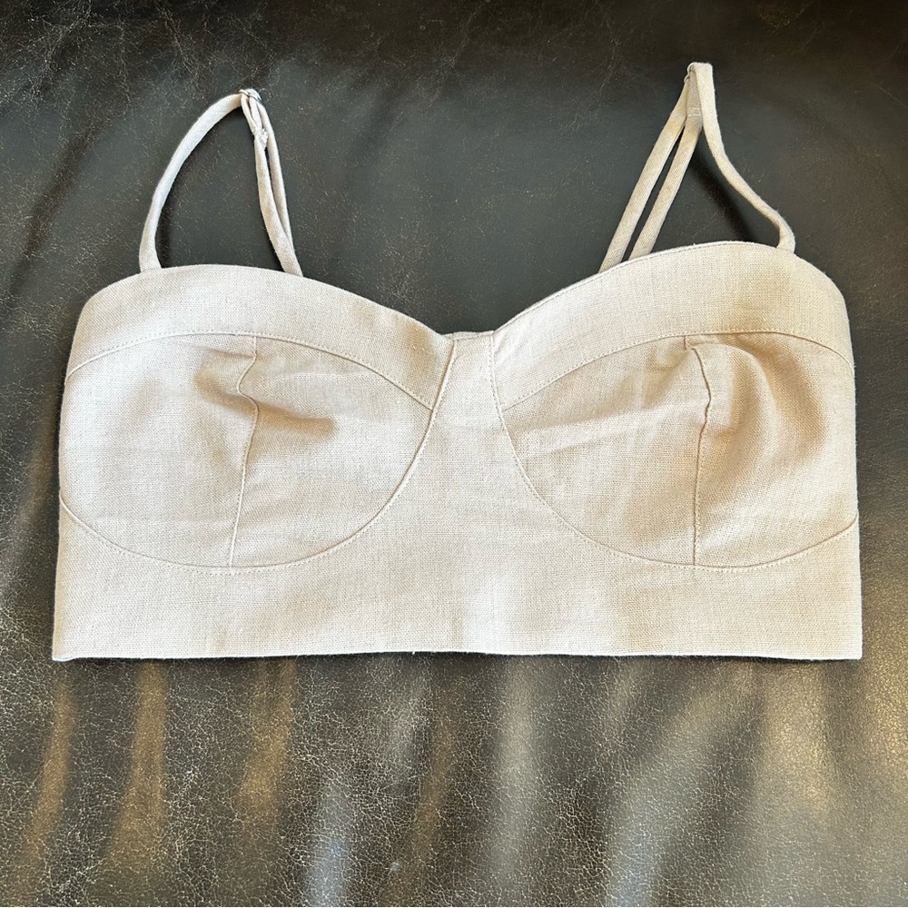 Laguna Cream Bustier Crop Top Size Medium